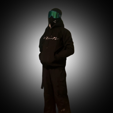 Black snowboarding hoodie